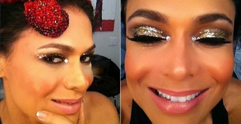 Rosana Jatobá mostra a sua maquiagem antes dos desfiles em São Paulo