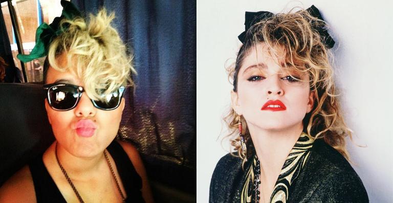 Maria Gadú se veste de Madonna para curtir bloco de carnaval