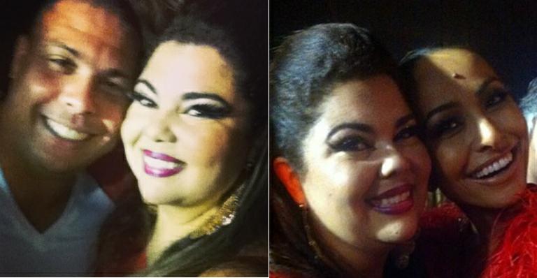 Atriz Fabiana Karla tieta Ronaldo e Sabrina Sato em camarote
