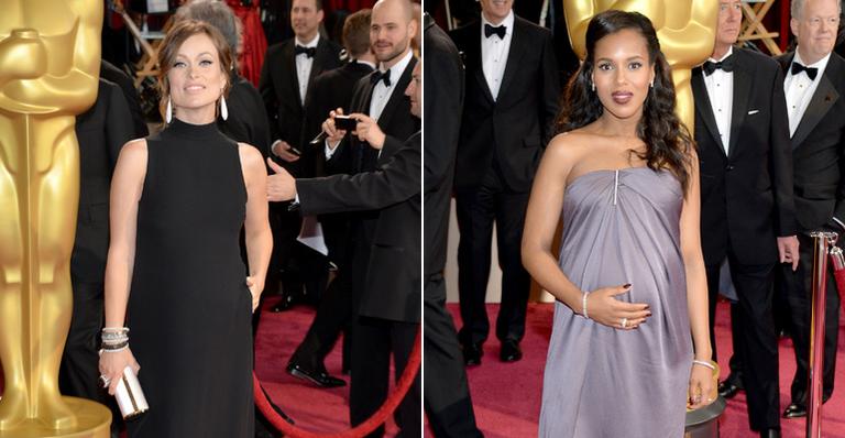 Olivia Wilde e Kerry Washington desfilam seus barrigões no tapete vermelho