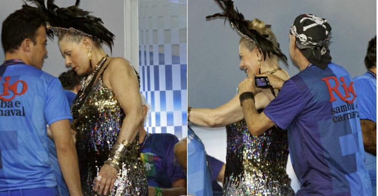 Vera Fischer aparece bem mais cheinha em camarote no RJ
