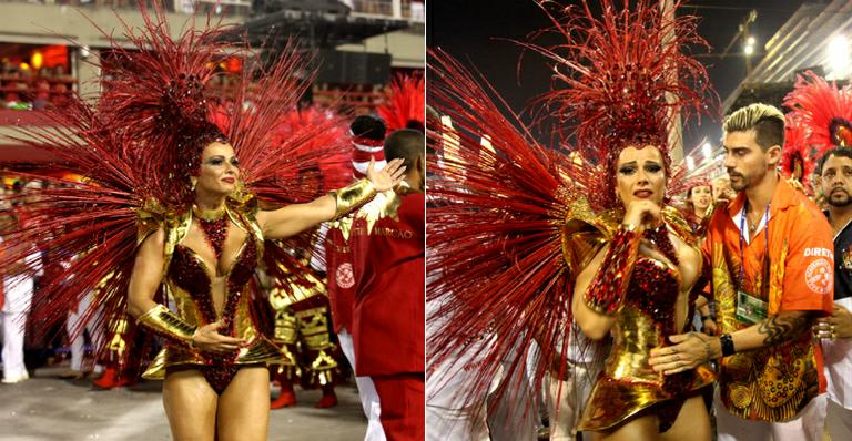 Viviane Araújo se emociona no desfile do Salgueiro