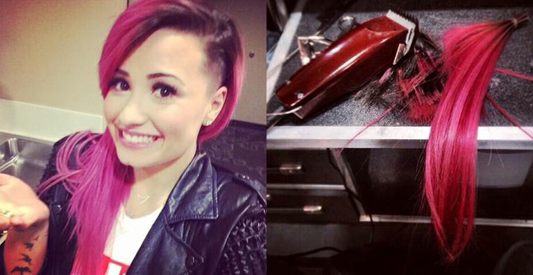 Demi Lovato adere ao sidecut e raspa lateral do cabelo