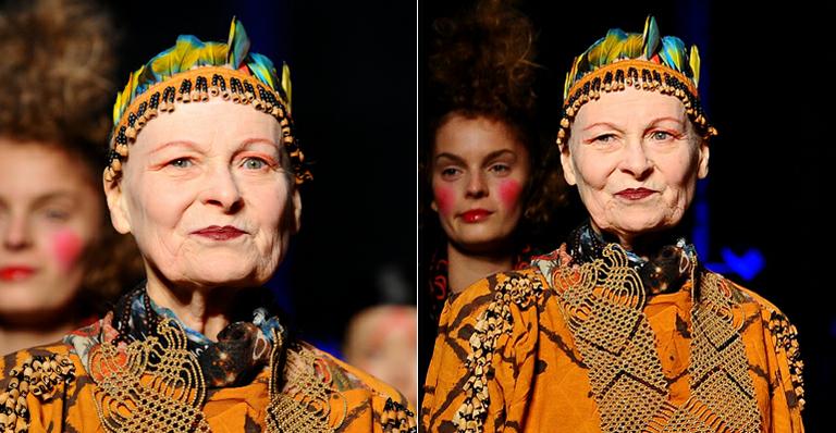 Vivienne Westwood aparece com o cabelo raspado durante Paris Fashion Week
