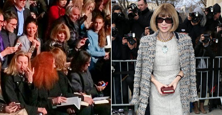 Anna Wintour assiste ao desfile da Valentino na fila ‘B’