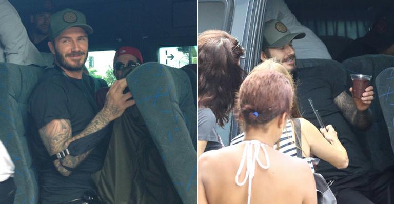 David Beckham ganha açaí de fãs no Rio