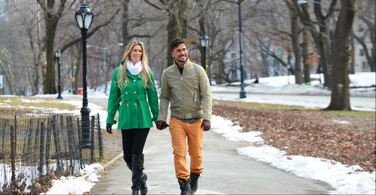 Julio Rocha faz viagem com a namorada, Patricia Gutkoski, para Nova York