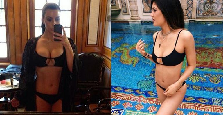 Kim Kardashian faz selfie com biquíni da irmã e mostra barriga definida