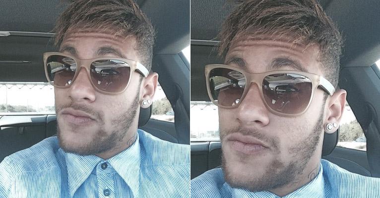 Diferente! Neymar publica foto com novo visual, de bigode e cavanhaque