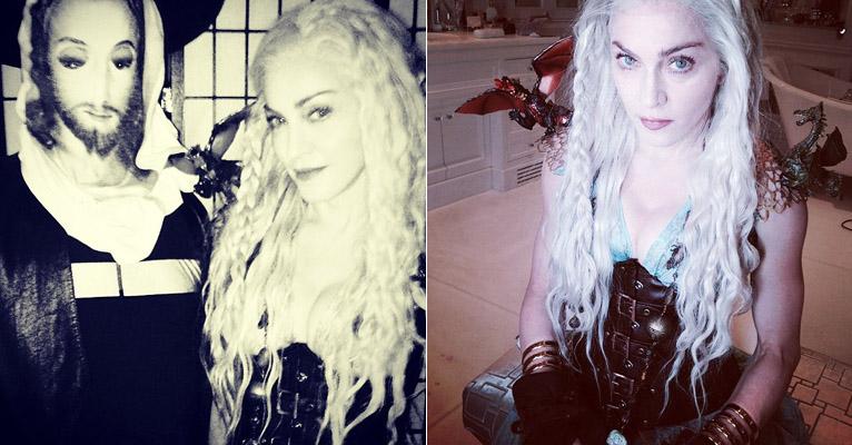 Madonna vai à festa com fantasia semelhante ao figurinoda série Game Of Thrones