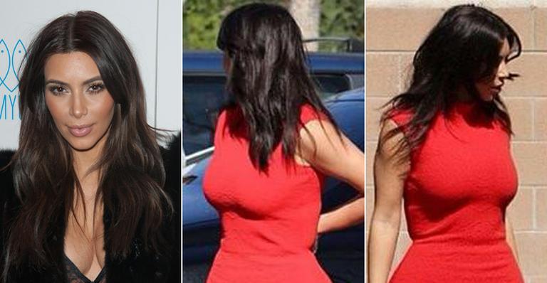Kim Kardashian exibe cabelos mais curtos durante passeio
