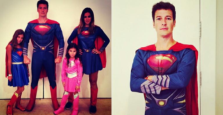 Rodrigo Faro se veste de super-herói com a mulher e as filhas: ‘Super família’