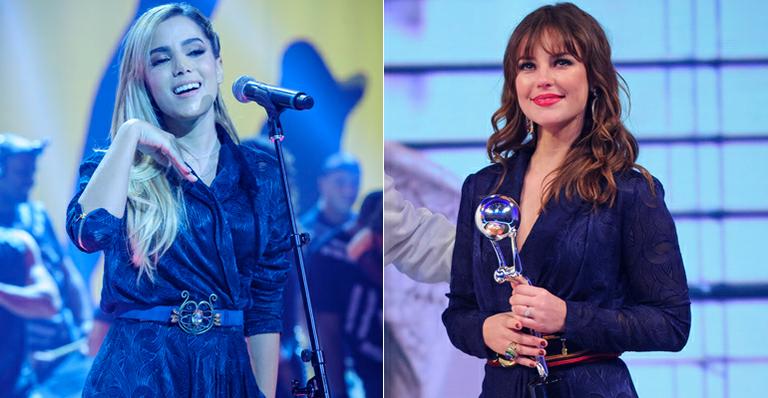 Paolla Oliveira e Anitta usam vestidos idênticos em premiação na TV