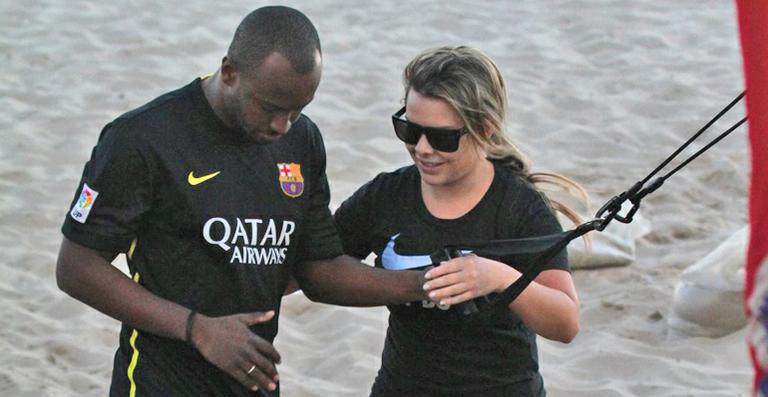 Fernanda Souza e Thiaguinho malham juntos no Rio de Janeiro