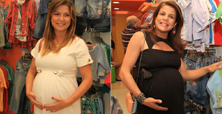 Grávidas, Bárbara Borges e Nívea Stelmann compram o enxoval
