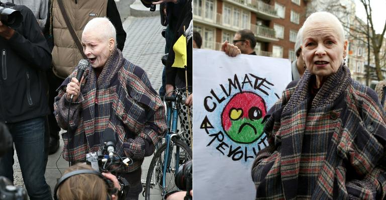 ‘É a primeira luta e nós vamos ganhar,’ diz Vivienne Westwood sobre protesto