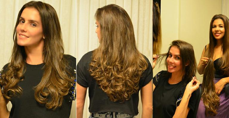 Deborah Secco muda o visual e coloca megahair