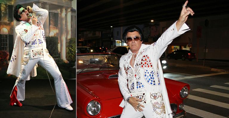 Otávio Mesquita se veste de Elvis Presley em gravação de seu novo programa