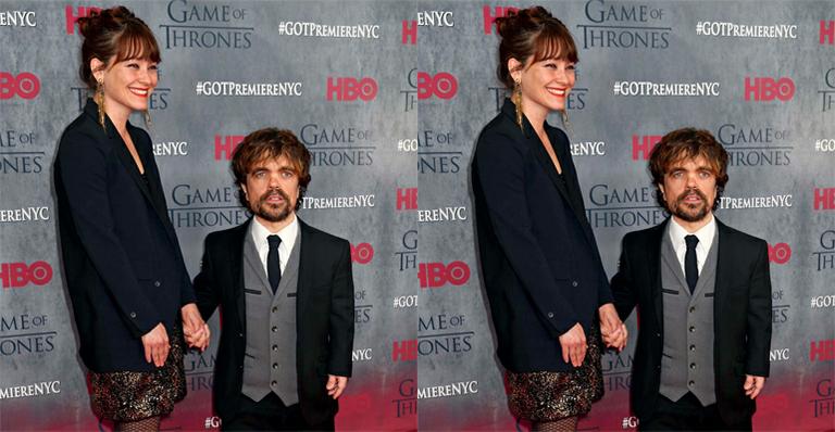 Erica Schmidt e Peter Dinklage em festa da nova temporada de Game of Thrones