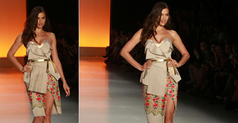 Irina Shayk, namorada de Cristiano Ronaldo, desfila no SPFW
