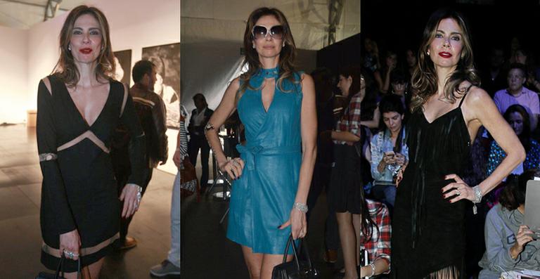 Luciana Gimenez usa três looks diferentes no mesmo dia de SPFW