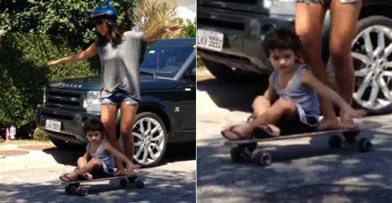 Dani Suzuki anda de skate com Kauai