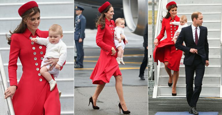Kate Middleton se inspira em Lady Di para compor look da 1ª viagem com George