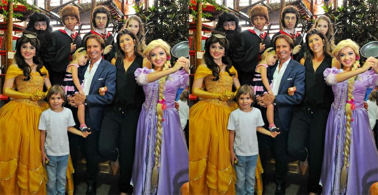 Emerson Fittipaldi e sua Rossana fazem festa de aniversário para os filhos