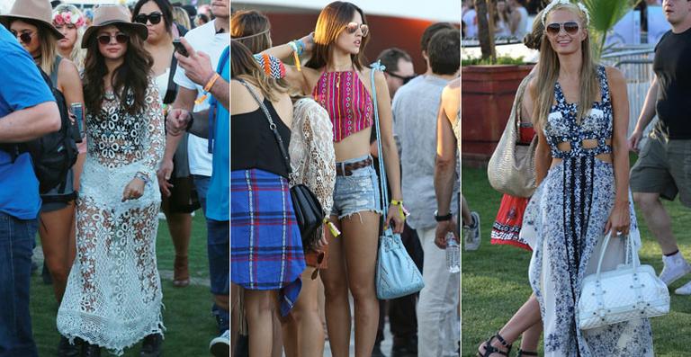 O estilo verão das famosas em festival de música Coachella