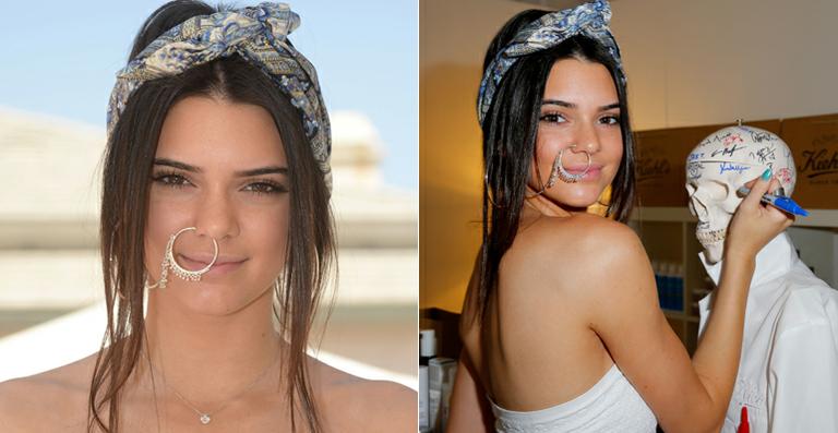 Irmã de Kim Kardashian, Kendall Jenner aparece com um piercing gigante no nariz