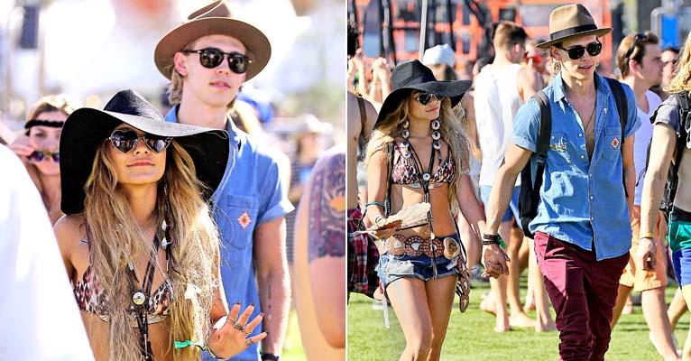 Vanessa Hudgens muda e o visual para o Coachella e exibe barriga seca