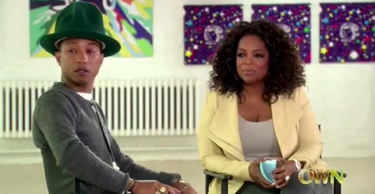 Pharrell Williams chora durante entrevista a Oprah Winfrey