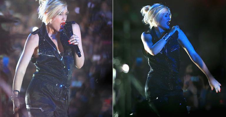 Após gravidez, Gwen Stefani exibe a boa forma em show