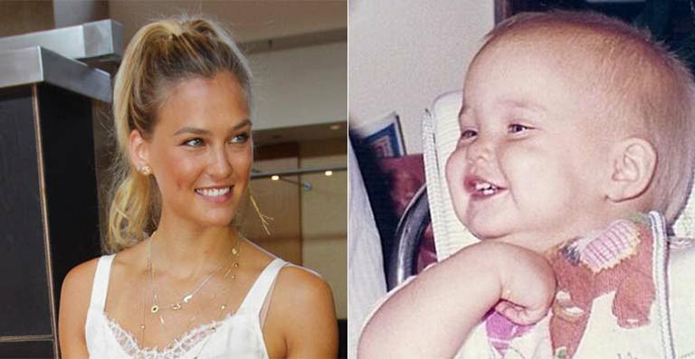 Bar Refaeli aparece ainda bebê em foto antiga com o avô