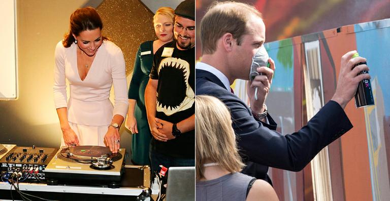 Kate Middleton ataca de DJ na Austrália e Príncipe William grafita muro