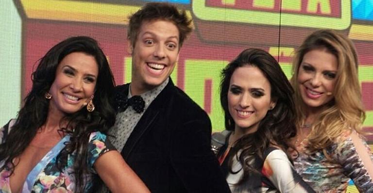 Sheila Mello e Scheila Carvalho se reencontram em gravação de novo programa de Porchat e Werneck