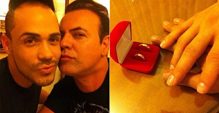 Ex-BBB Dicésar troca alianças com o namorado na Argentina: “Só falta agora uma festa de casamento”