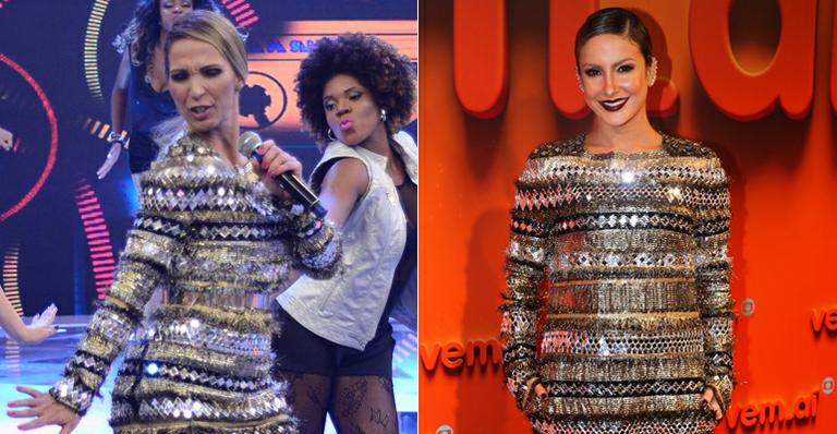 No Programa da Sabrina, Valesca repete figurino de 76 mil de Claudia Leitte