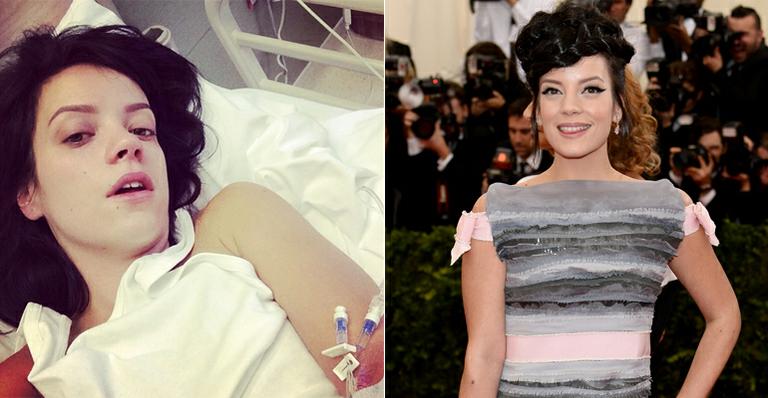 Lily Allen é internada e faz selfie na cama do hospital
