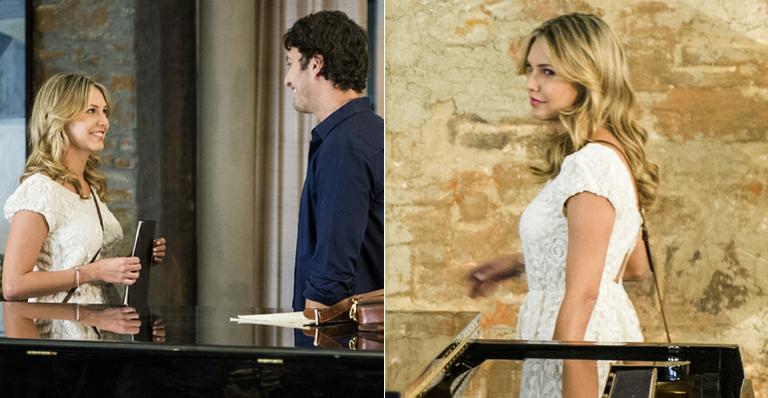 Louise D’Touani vive uma pianista na novela Em Família
