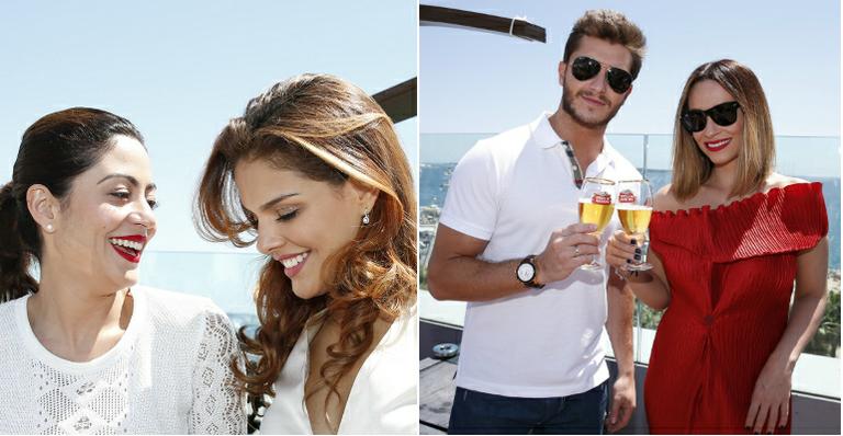Carol Castro e mais brasileiros almoçam em Cannes, na França