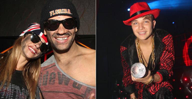 Dany Bananinha e cantor Mariano vão a festa de MC Gui fantasiados de mendigos