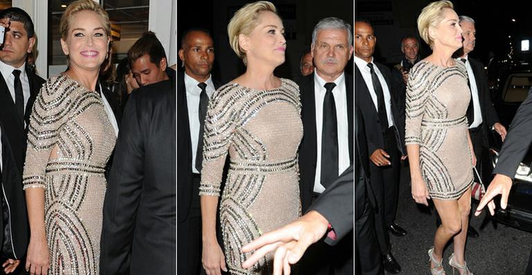 Sharon Stone usa vestido de estilista mineira em festa em Cannes