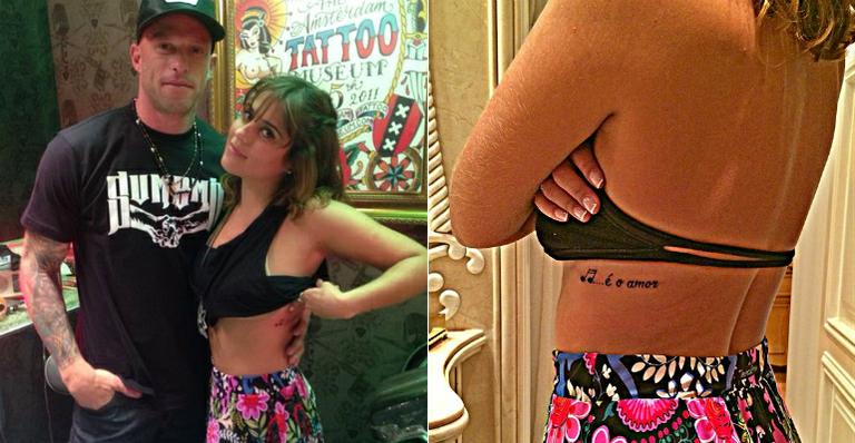 É o amor! Camilla Camargo tatua música do pai, Zezé Di Camargo