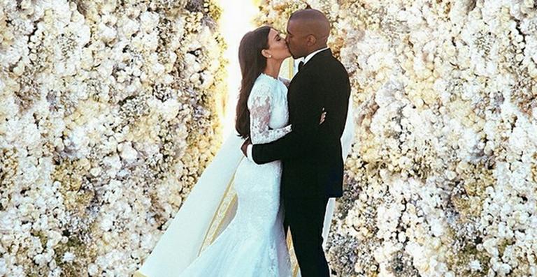 Foto do casamento de Kim Kardashian e Kanye West bate recorde no Instagram