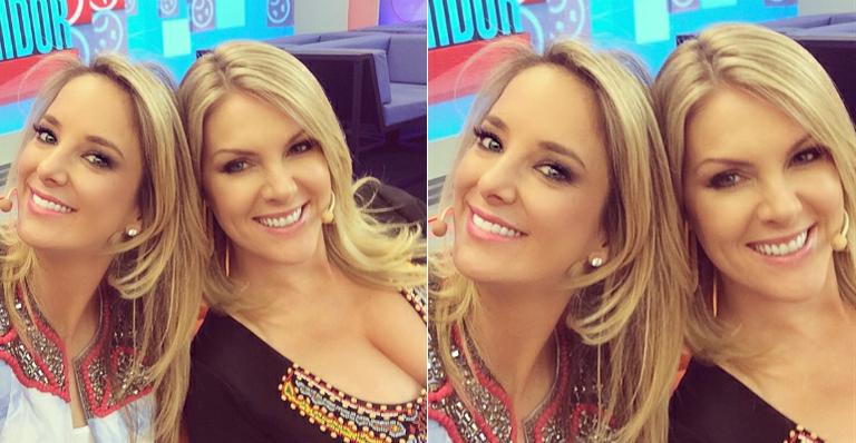 Ana Hickmann capricha no decote em selfie com Ticiane Pinheiro