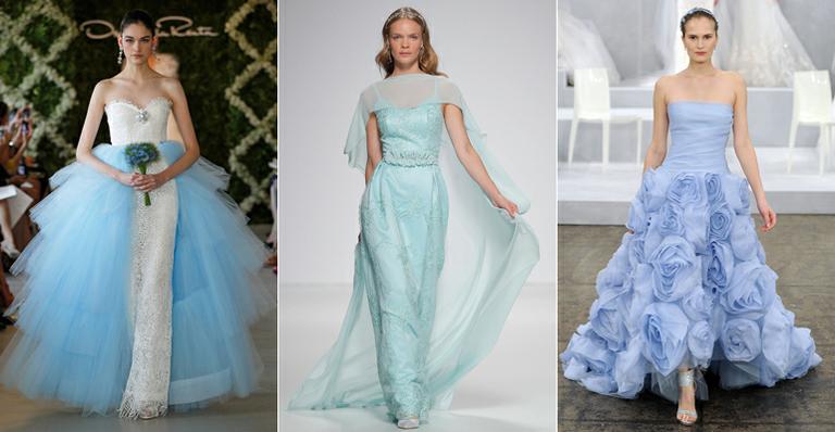 Como usar vestido de noiva azul, cor que é tendência e garante sorte no casamento