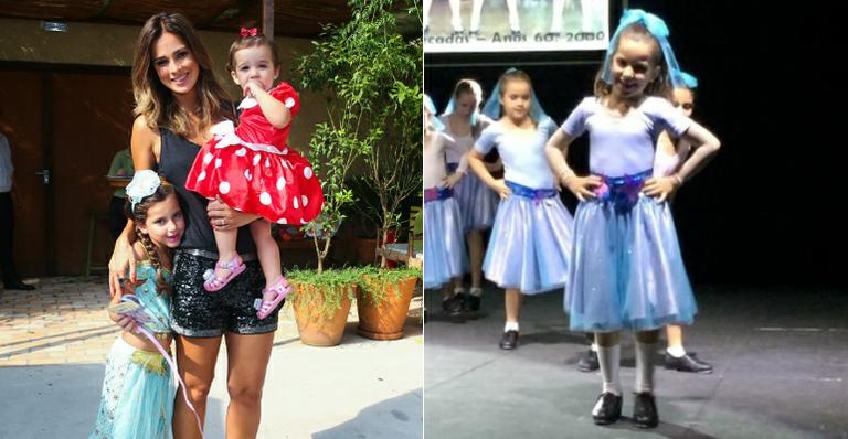Filhas de Rodrigo Faro e Vera Viel mostram o talento na dança