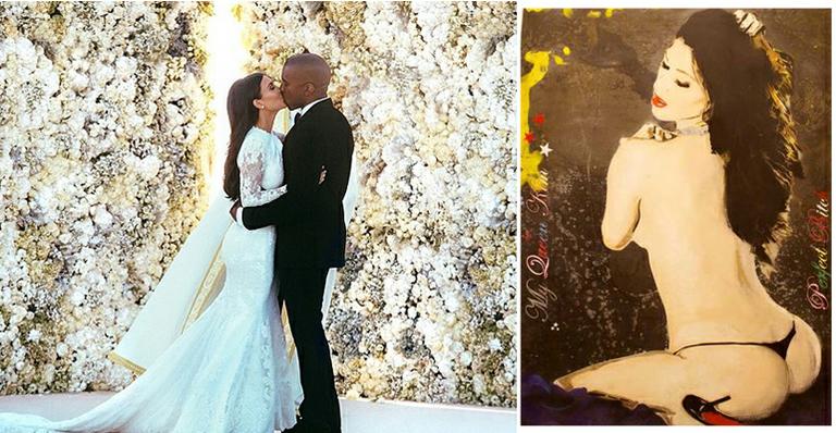 Kanye West presenteia Kim Kardashian com quadro intitulado “Perfect Bitch”