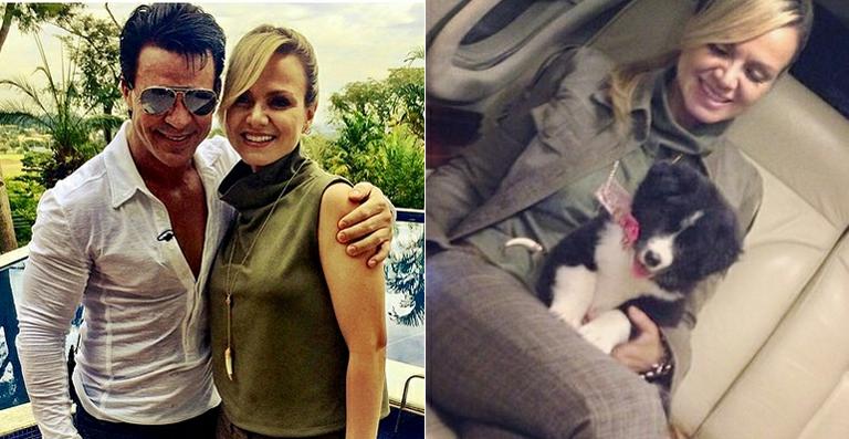 Eliana ganha cachorrinha do sertanejo Eduardo Costa